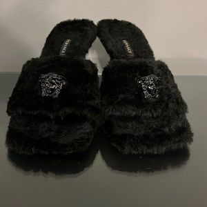 Versace shearling slides. Size 38 (US 8)